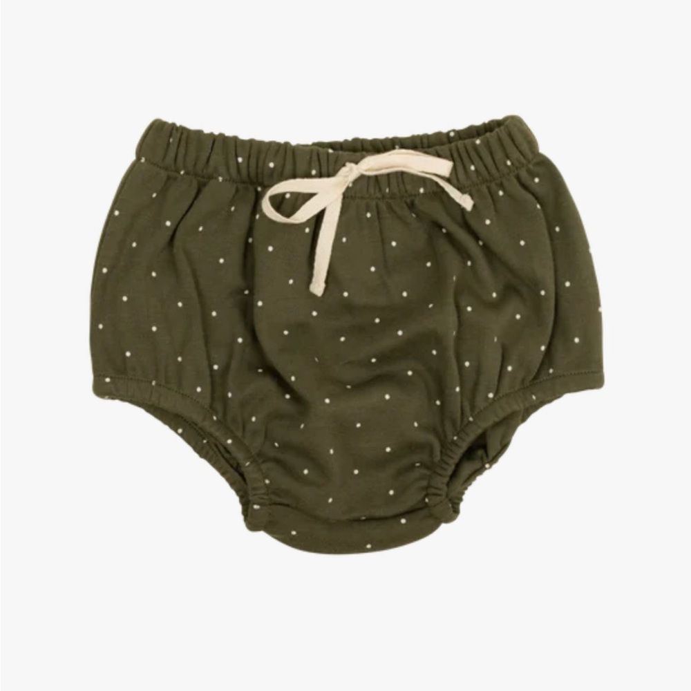 Jamie Kay Organic Cotton Bloomers - 3YR - Olive and Tiny Dots Pattern